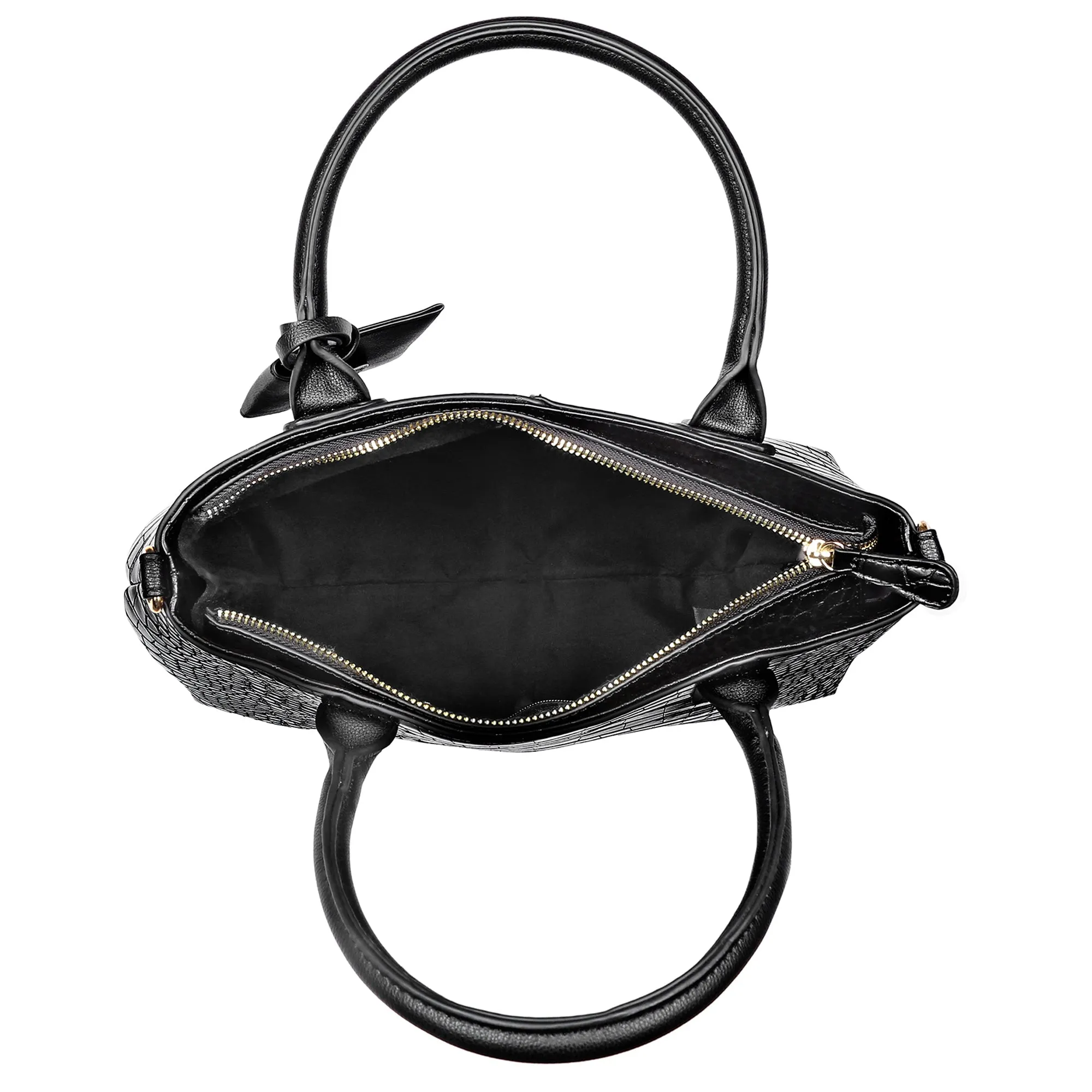 Accessorize London Women's Faux Leather Black Caroline Handheld Bag