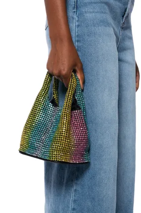 ALL YOU NEED IS LOVE RHINESTONE BUCKET BAG