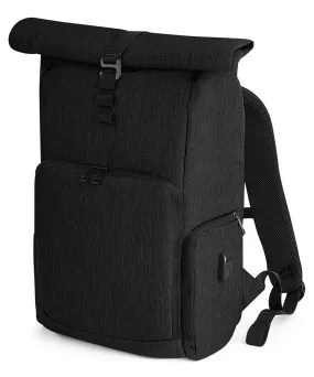 Black - Q-Tech charge roll-top backpack