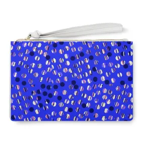 Blue Retro Vegan Leather unisex Clutch Bags, matching accessories