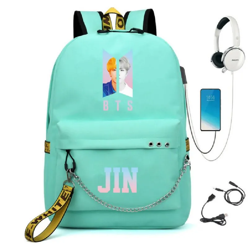 BTS School Bag With USB charging | Backpack for Outdoor Sports | Personalized Student School Bag