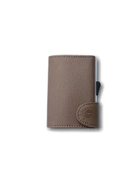 C-Secure PU Leather RFID Wallet Khaki Brown