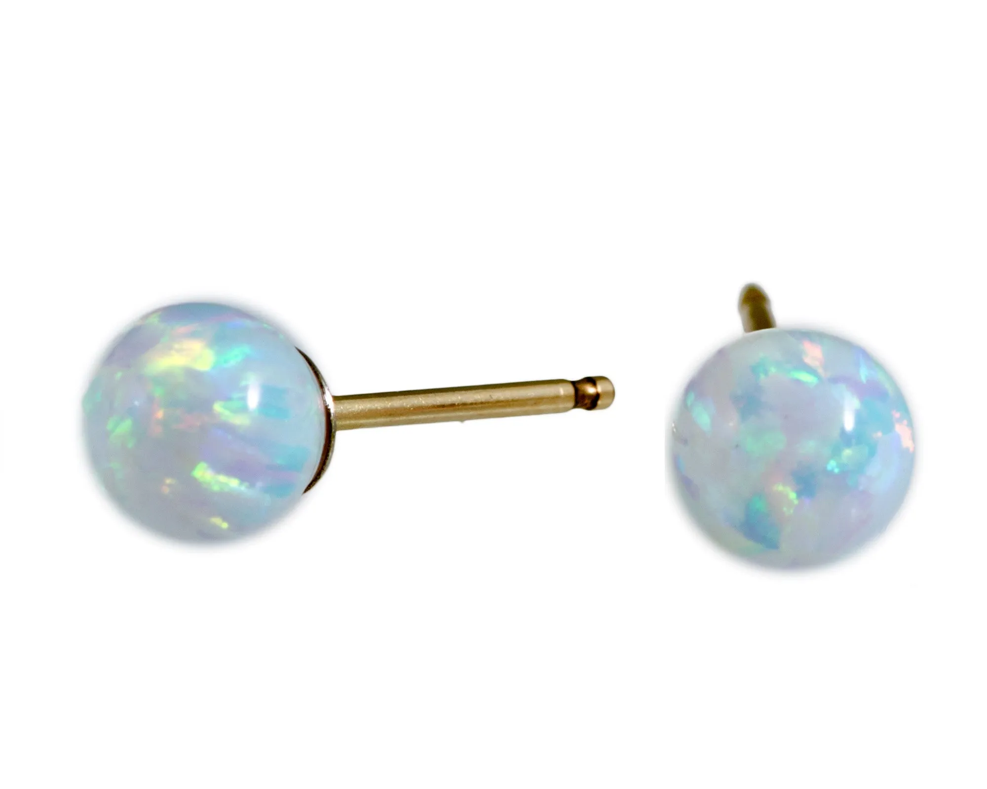 Classic Opal Ball Stud Earrings