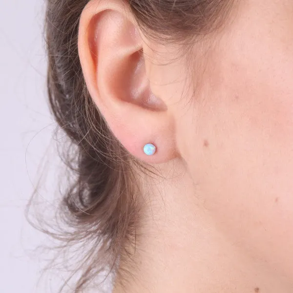 Classic Opal Ball Stud Earrings