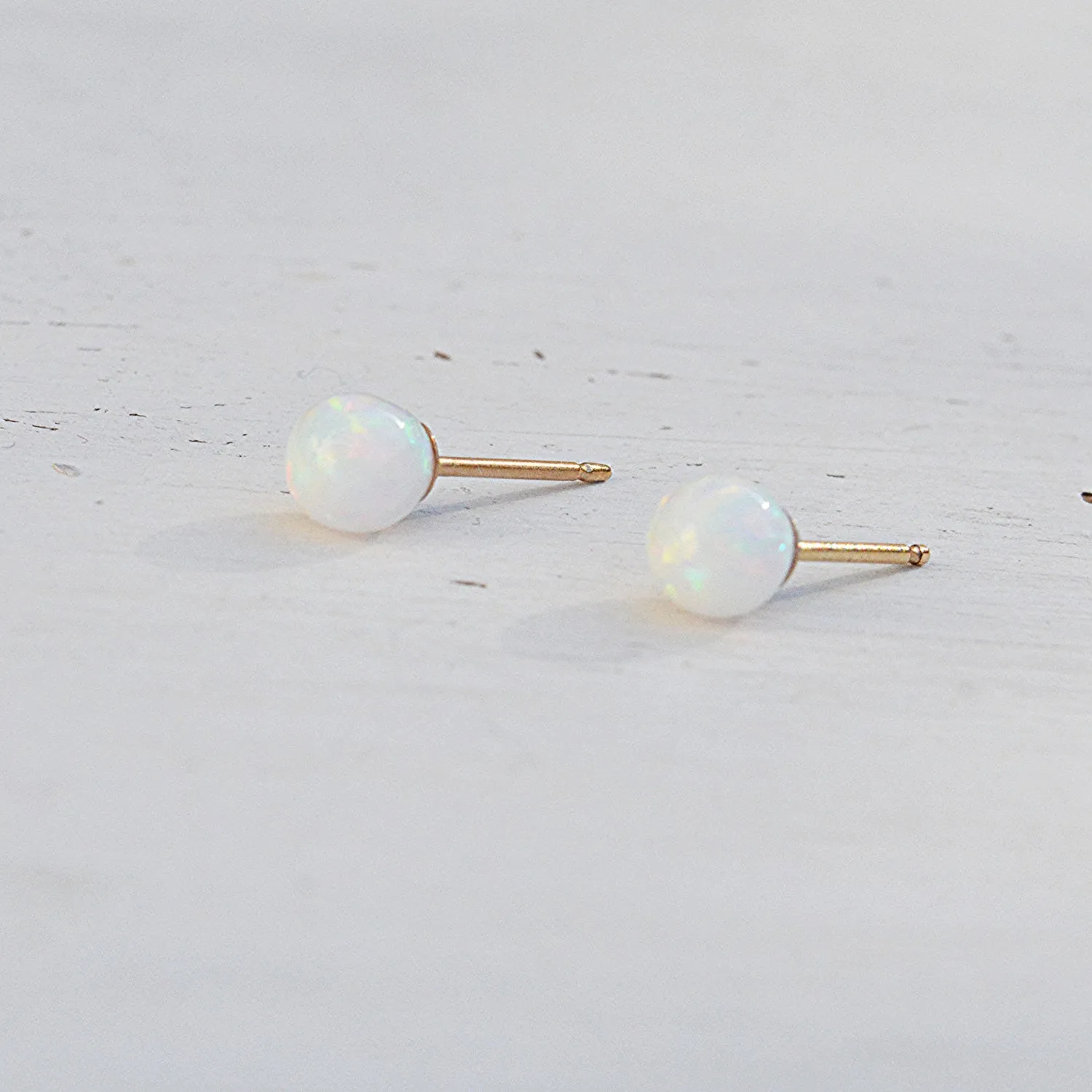 Classic Opal Ball Stud Earrings