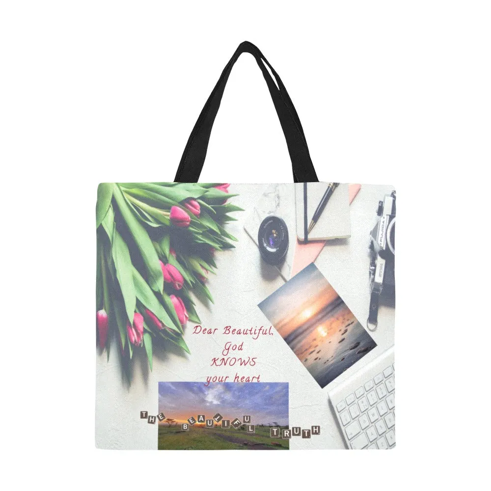 Dear Beautiful God Knows Canvas Tote