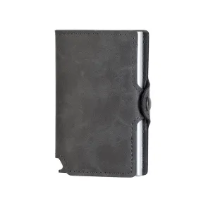 EaziCard RFID PU Leather Vintage Pattern Wallet | Grey/Silver