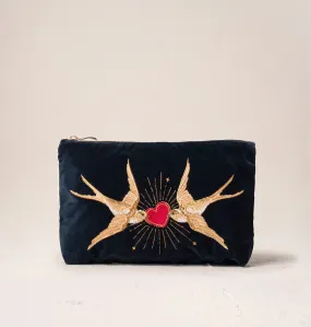 Elizabeth Scarlett Beating Heart Velvet Everyday Pouch