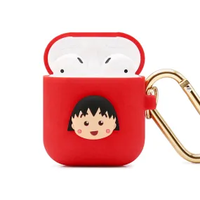 GARMMA Chibi Maruko-chan Shockproof Apple AirPods 2&1 Charging Case Cover with Carabiner Clip