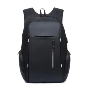 High Capacity BackPack With USB Charging Port- Black