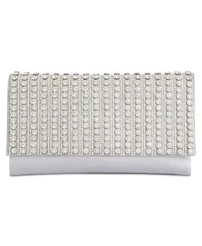 INC International Concepts Veronica Flower Sparkle Clutch (Silver)