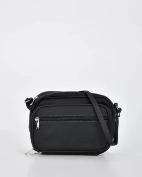 Jackie Everyday Leather Crossbody Bag Black