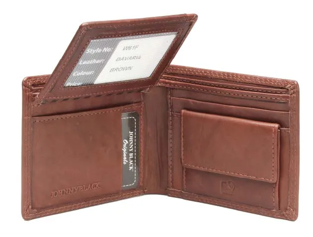 Johnny Black Bavaria 8CC Flap Leather Wallet - RFID | Brown