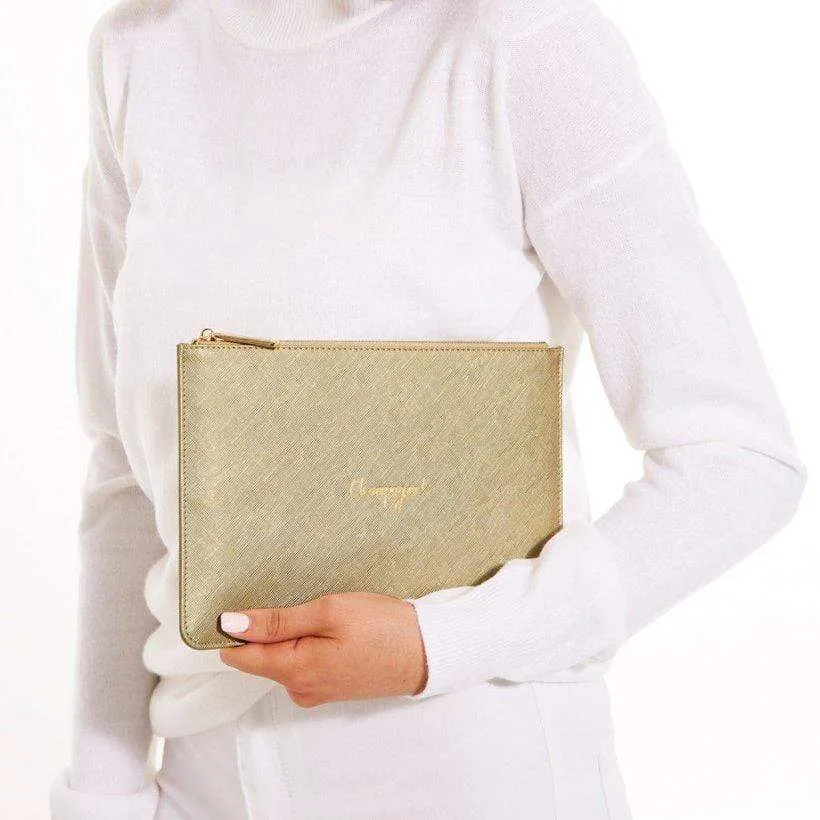 Katie Loxton T ‘Champagne’ Perfect Pouch in Gold KLB357