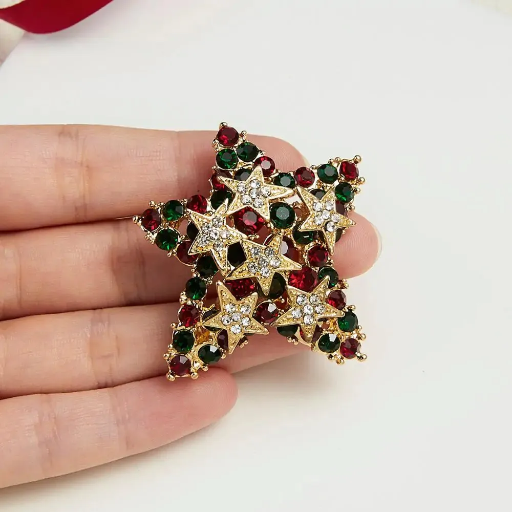 Lovely Xmas Enamel Brooch Pin