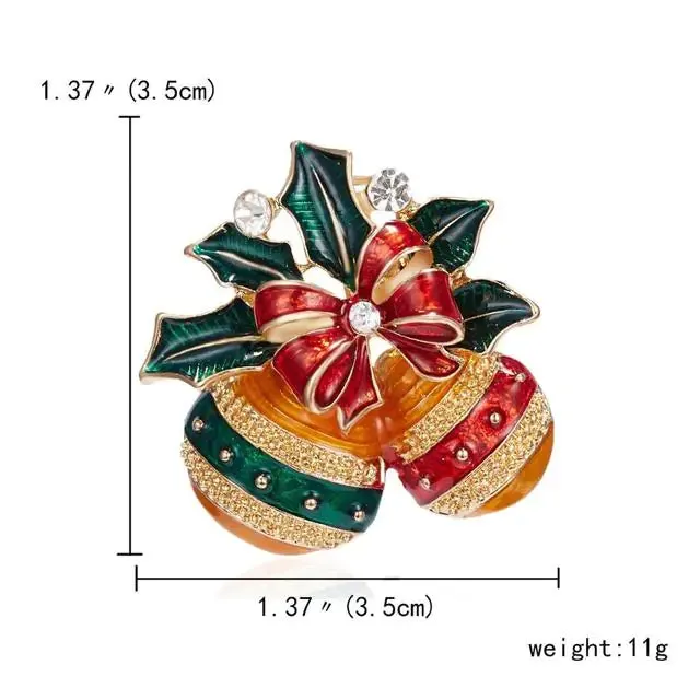 Lovely Xmas Enamel Brooch Pin