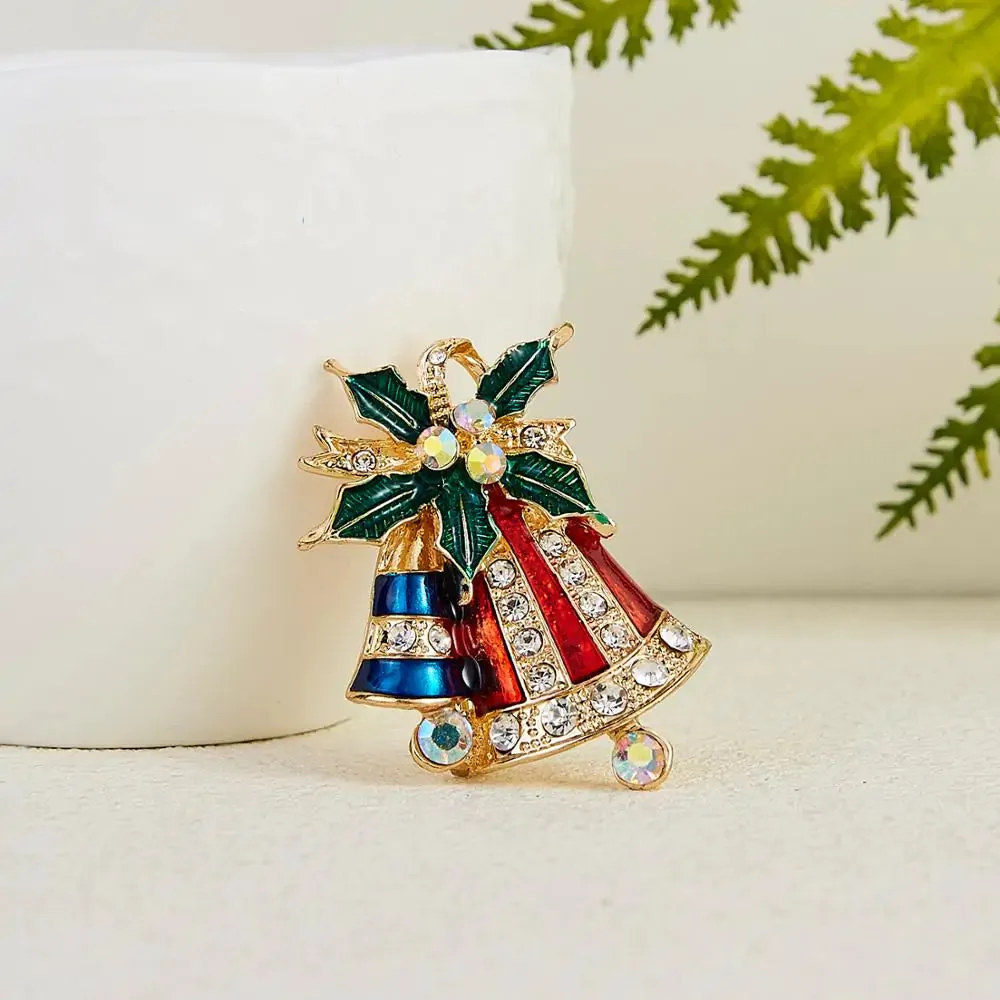 Lovely Xmas Enamel Brooch Pin