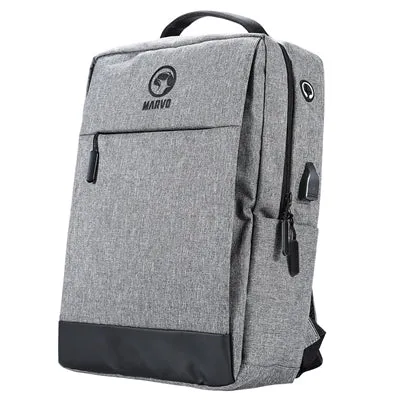 Marvo 15.6" Laptop Backpack with USB Charging Port - Grey | 907450