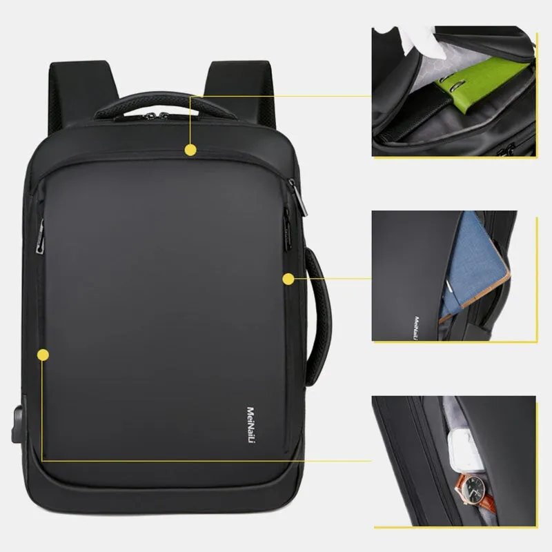 Men Large Capacity Multifunctional Loptop Backpack With USB Charging Port