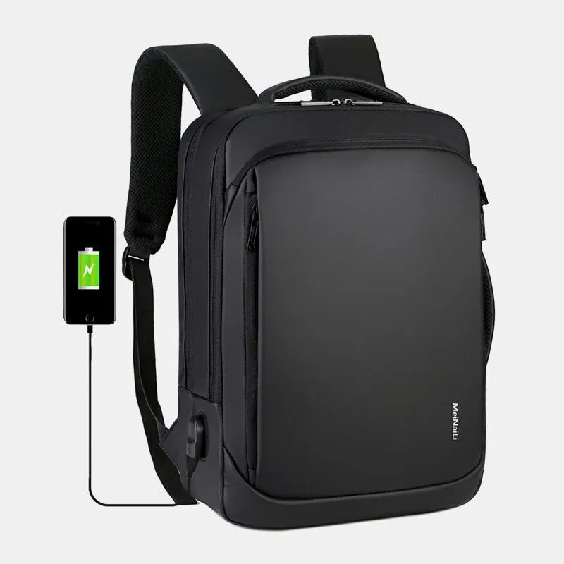 Men Large Capacity Multifunctional Loptop Backpack With USB Charging Port