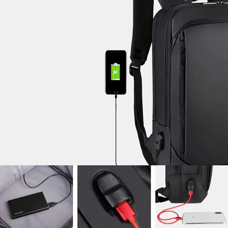 Men Large Capacity Multifunctional Loptop Backpack With USB Charging Port