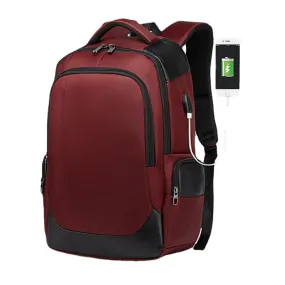 Men Large Capacity Nylon Fashion Casual Backpack With USB Charging Port For Travel Outdoor