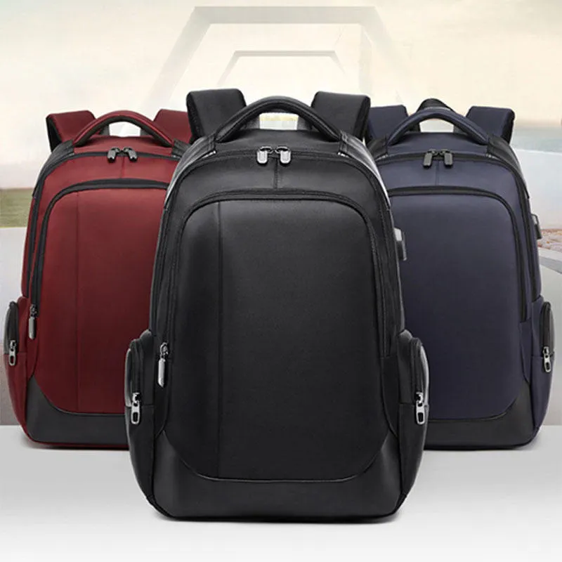 Men Large Capacity Nylon Fashion Casual Backpack With USB Charging Port For Travel Outdoor