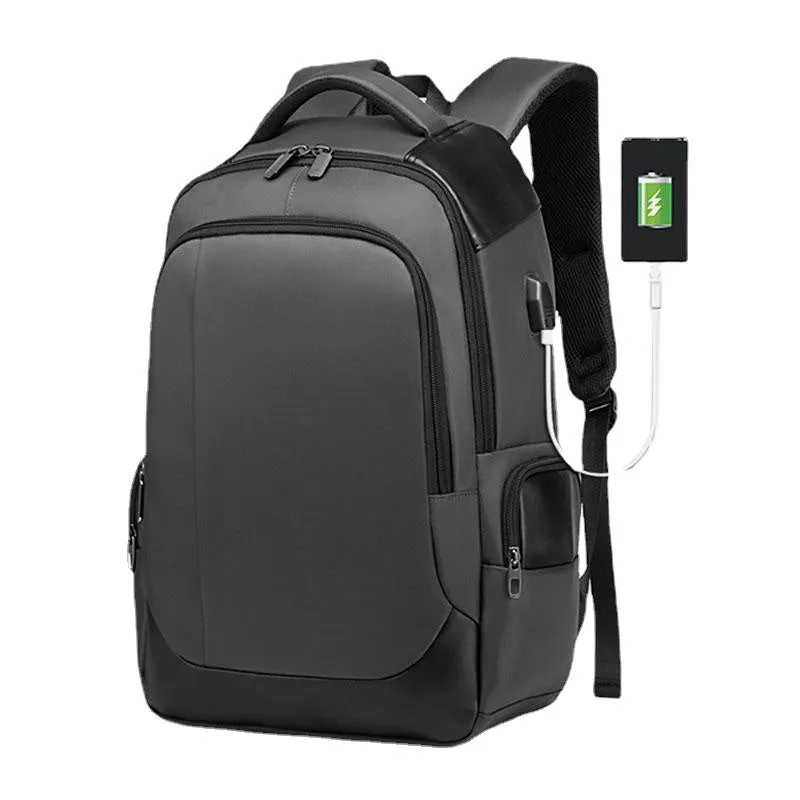 Men Large Capacity Nylon Fashion Casual Backpack With USB Charging Port For Travel Outdoor