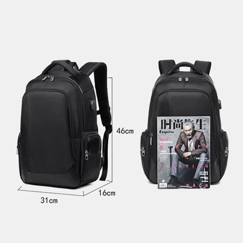 Men Large Capacity Nylon Fashion Casual Backpack With USB Charging Port For Travel Outdoor