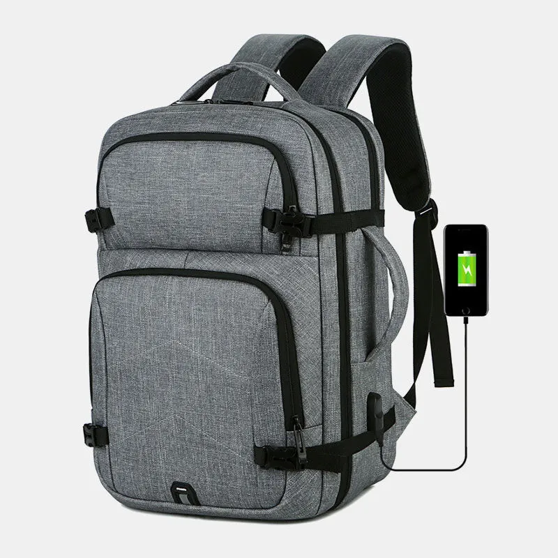 Men Large Capacity Waterproof USB Charging 16 Inch Laptop Bag Business Outdoor Handbag Backpack