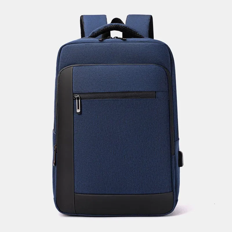 Men Multi-pocket USB Charging Breathable Waterproof Backpack Casual  Business 15.6 Inch Laptop Bag Shoulder