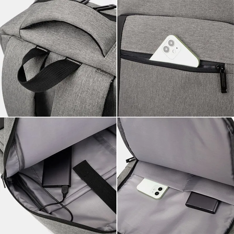 Men Multi-pocket USB Charging Breathable Waterproof Backpack Casual  Business 15.6 Inch Laptop Bag Shoulder