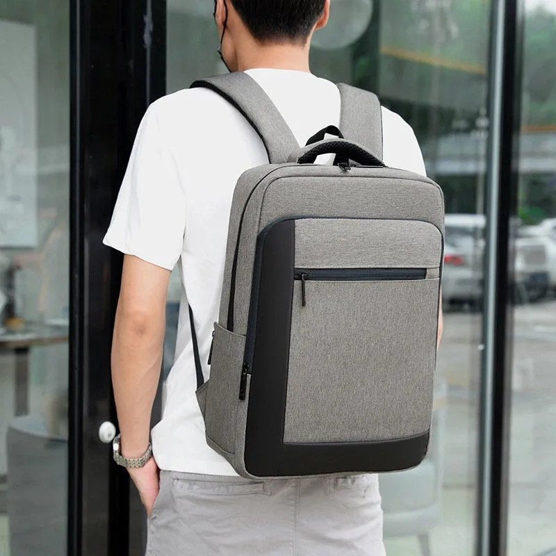 Men Multi-pocket USB Charging Breathable Waterproof Backpack Casual  Business 15.6 Inch Laptop Bag Shoulder