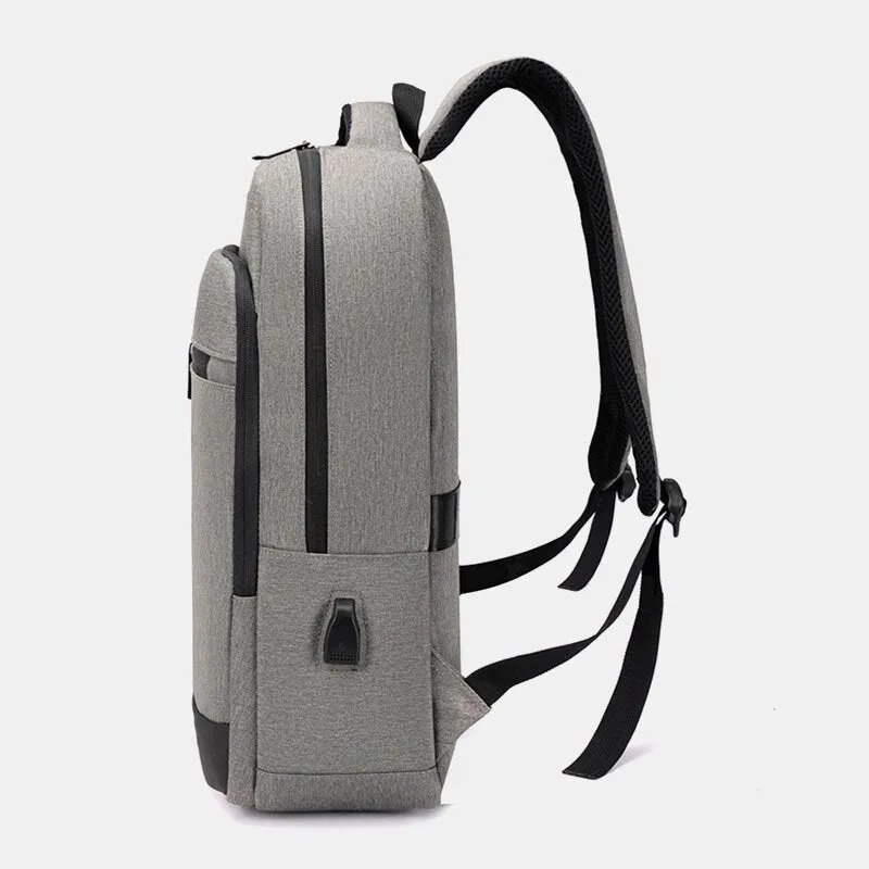 Men Multi-pocket USB Charging Breathable Waterproof Backpack Casual  Business 15.6 Inch Laptop Bag Shoulder