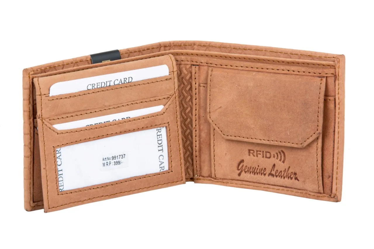 MENS LEATHER WALLET (RFID) 991737 (CAMEL)