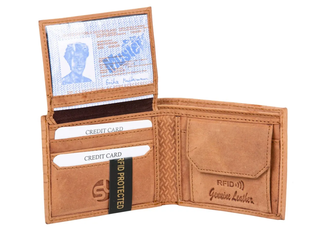 MENS LEATHER WALLET (RFID) 991737 (CAMEL)