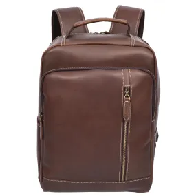 Mens Real Leather Backpack Large Size Laptop Travel Rucksack Cliff Brown Hunter