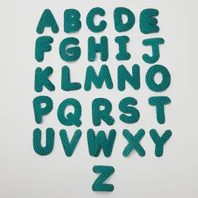 Missouri Star Iron-on Fabric - Christmas Green Round Alphabet