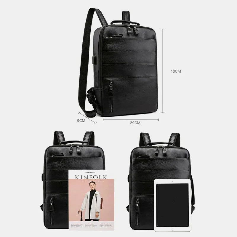 Multifunctional Large Capacity Backpack Laptop Bag With USB Charging Port For Business