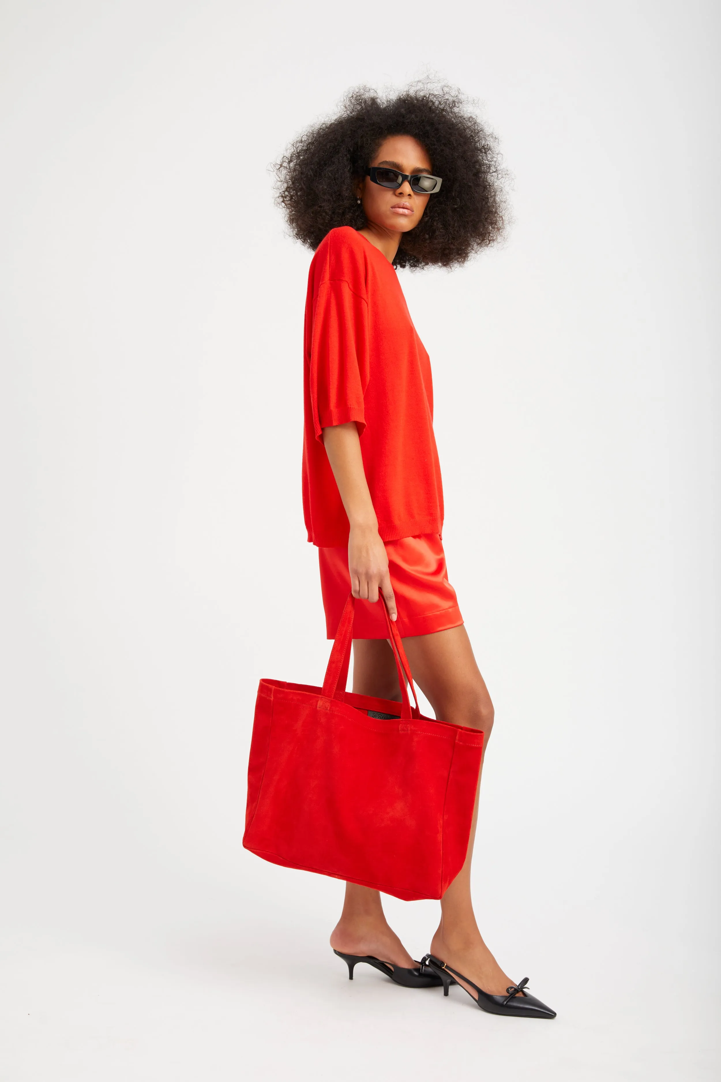 Red Suede Everyday Tote