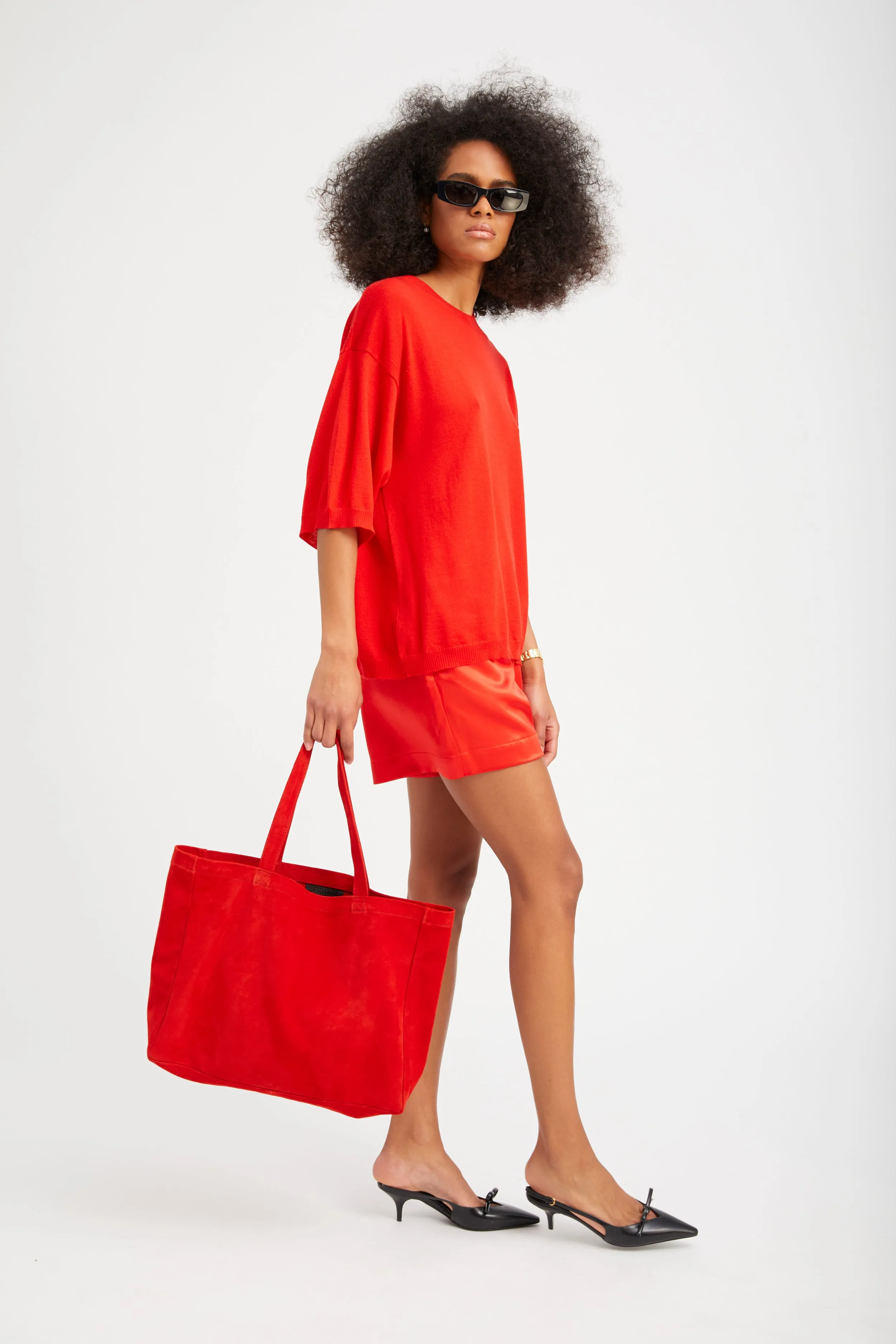 Red Suede Everyday Tote