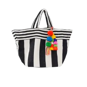 Striped Tassle Tote