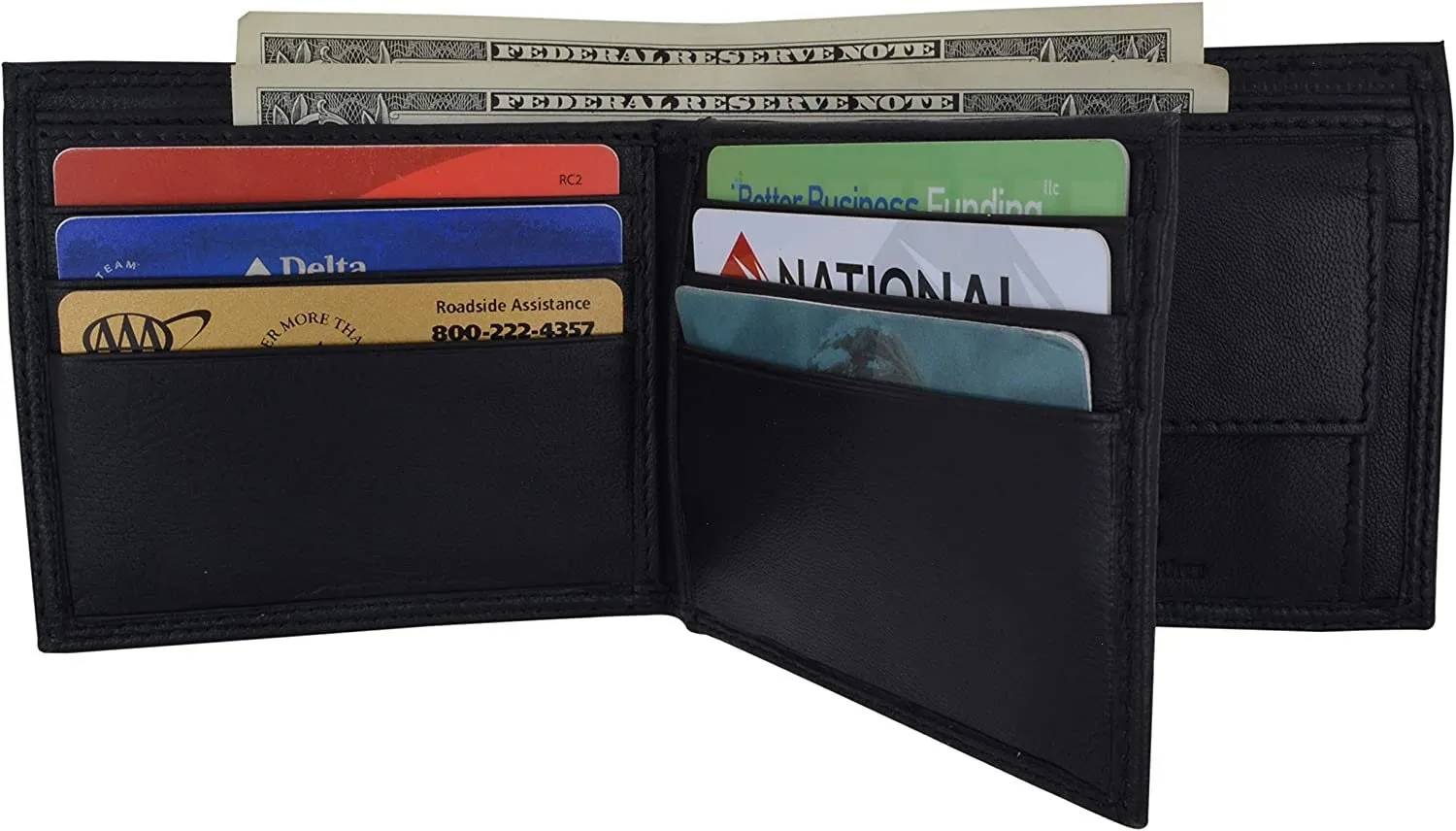 Swiss Marshall RFID Blocking Men's Bifold Premium Leather Credit Card ID Holder Wallet with Coin Pouch