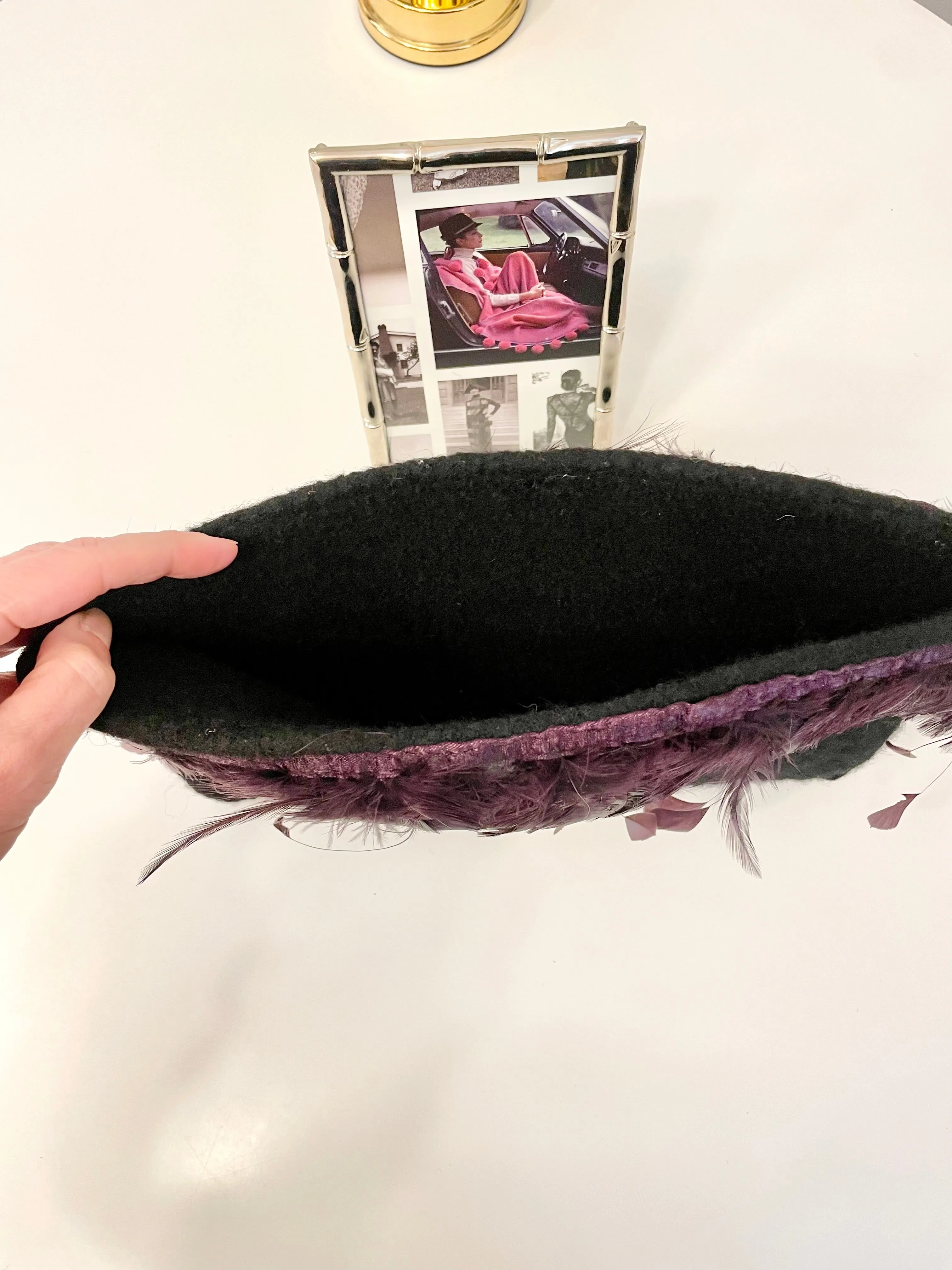 The most divine feather clutch bag..