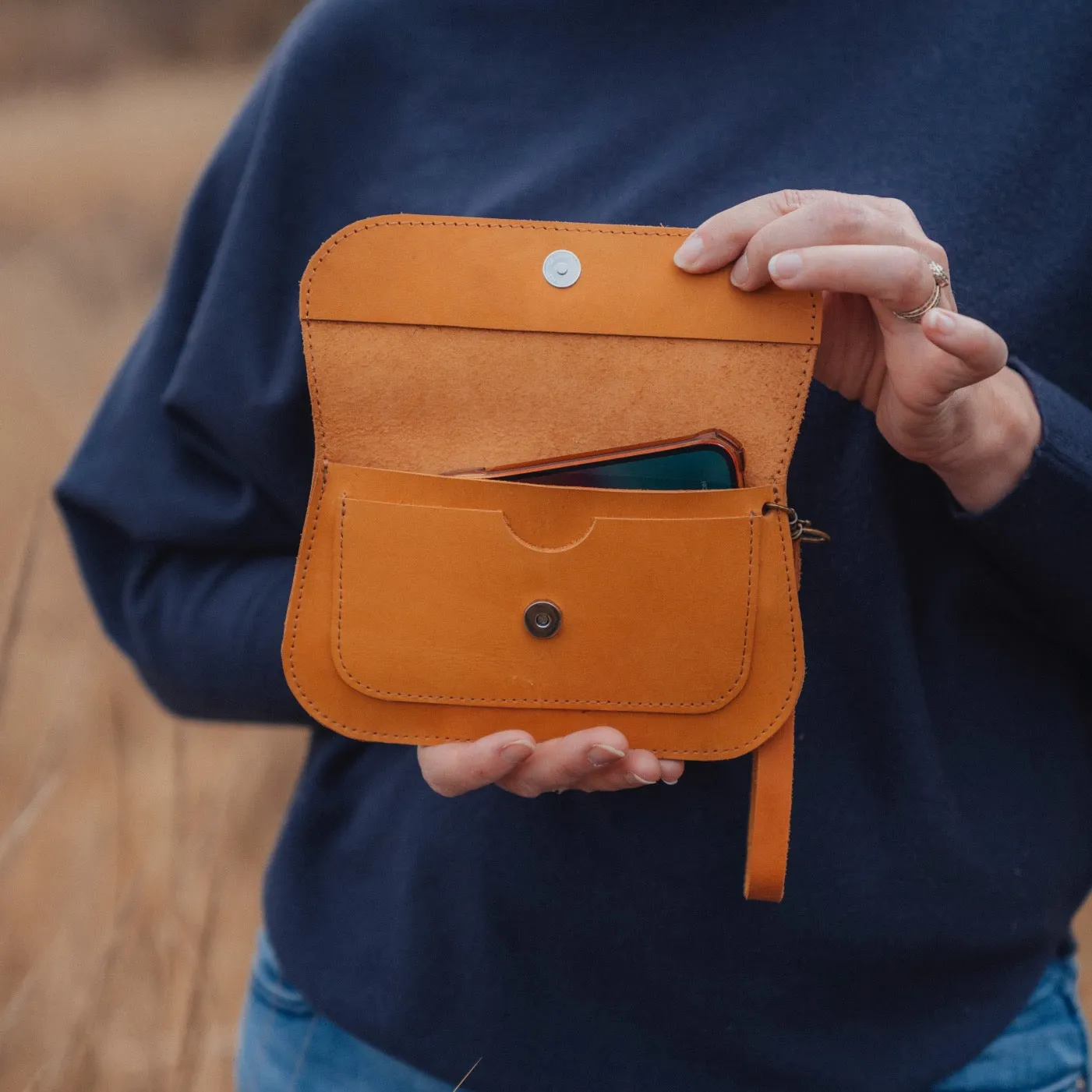 Wristlet Wallet in Camel