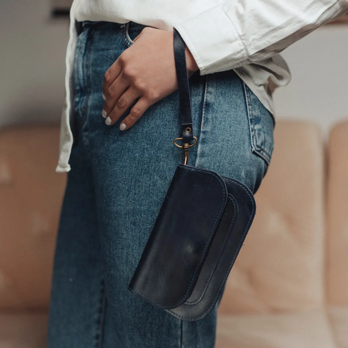 Wristlet Wallet in Navy