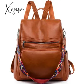 Xajzpa - Fashion Anti-theft Women Backpacks Famous Brand High Quality Leather Female Backpack Ladies Large Capacity School Bag for Girls